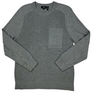 Theory Mens Crewneck Sweater M Gray Long Sleeve
